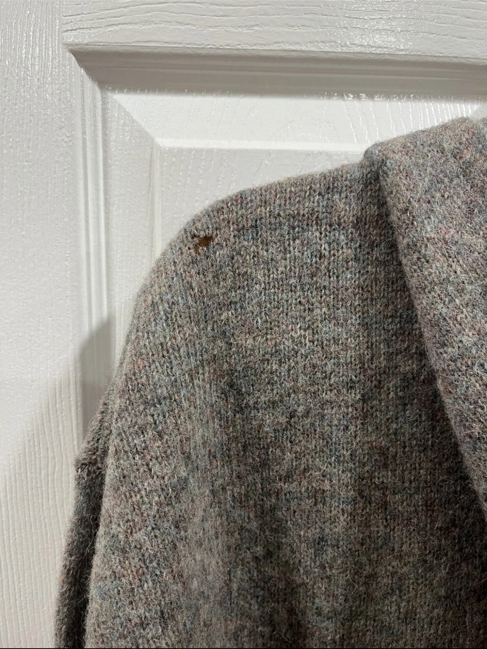 NWT Uniqlo Melange Wool Hooded Knit Coat Cardigan Sweater L Brown 100% Wool - Picture 5 of 5